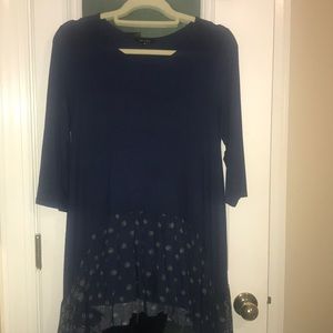 Yak n Yeti High Low Navy Swing Top
